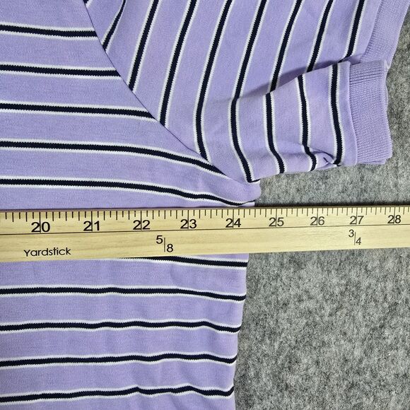 Polo Ralph Lauren Short Sleeve Striped Polo Shirt Lavender Black White XL Logo - Picture 6 of 11